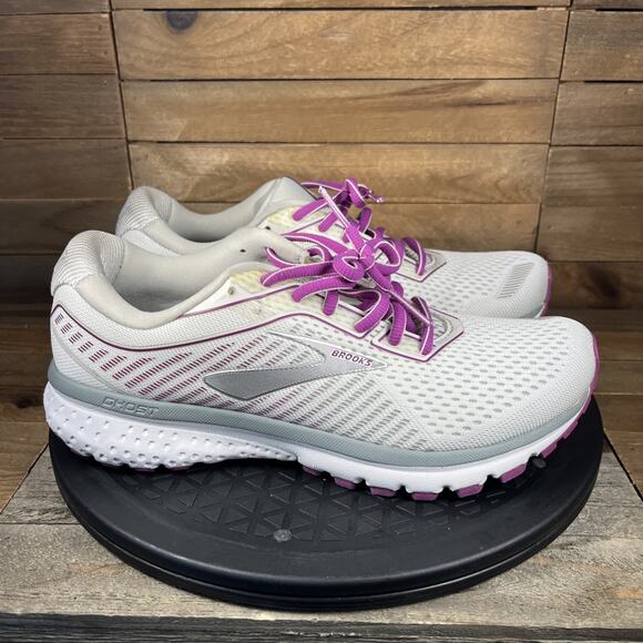 Brooks Ghost 12 Women's Size 8 B Gray Purple Lace Up Running Athletic Shoes - Picture 1 of 10